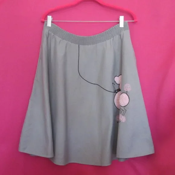 vintage rockabilly pink poodle skirt top suit set size small medium co ord - Picture 5 of 6